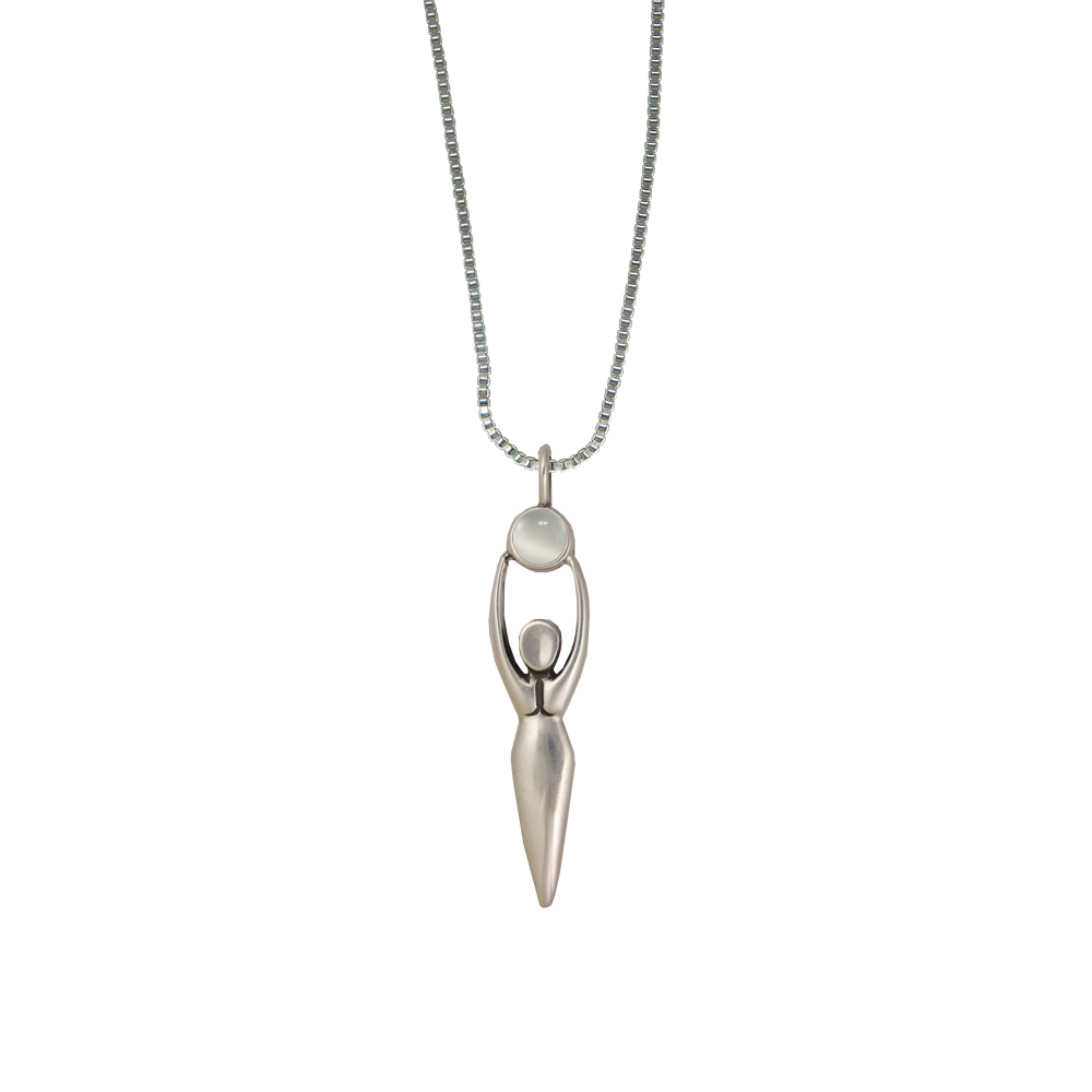 Sterling Silver Women Pendant With White Moonstone